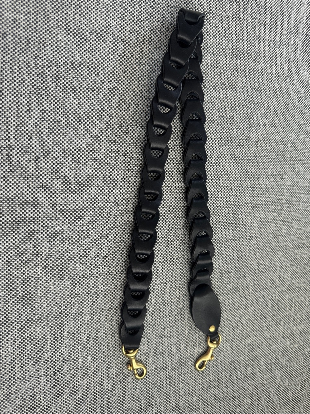 Clare V. Black leather Shoulder Strap with brass snap hooks. - Picture 4 of 5